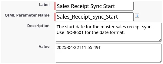 Sales Receipt Sync Start